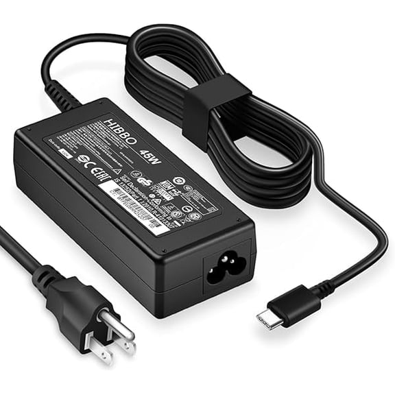 Chromebook Charger USB C Laptop Charger Compatible with HP, Lenovo, Dell, Acer, Asus, Samsung, Google Type C 45W Universal Power Adapter