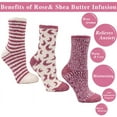 thumbnail image 2 of Aromasoles Essential Oil Infused Warm Cozy Slipper Socks, 3 Pack, Rose, 2 of 9