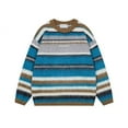 thumbnail image 2 of TFEOQRY Men's Striped Sweater Crewneck Long Sleeve Pullover Loose Vintage Knitted Tops Fall Winter Warm Casual Sweater Blue, 2 of 9