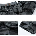 thumbnail image 3 of Tyhengta Mens Shorts Casual Comfortable Workout Shorts Drawstring Zipper Pockets Elastic Waist Camo Darkgray 38, 3 of 7
