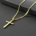 thumbnail image 6 of Cross Necklace for Men, Silver Gold Stainless Steel Plain Cross Pendant Necklace for Men Cuban Chain 18-26 Inch, 6 of 9
