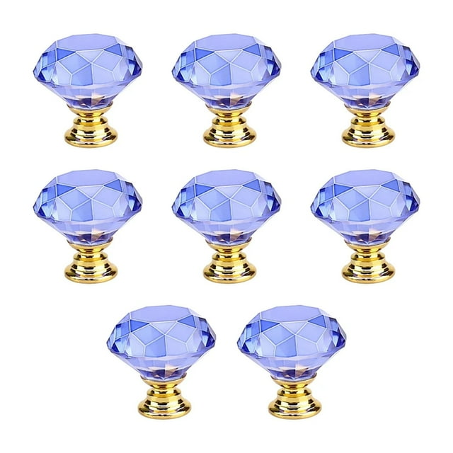 8pcs Crystal Knobs For Furniture Easy-to-install Wide Range Of Applications Kitchen Cabinet Handle