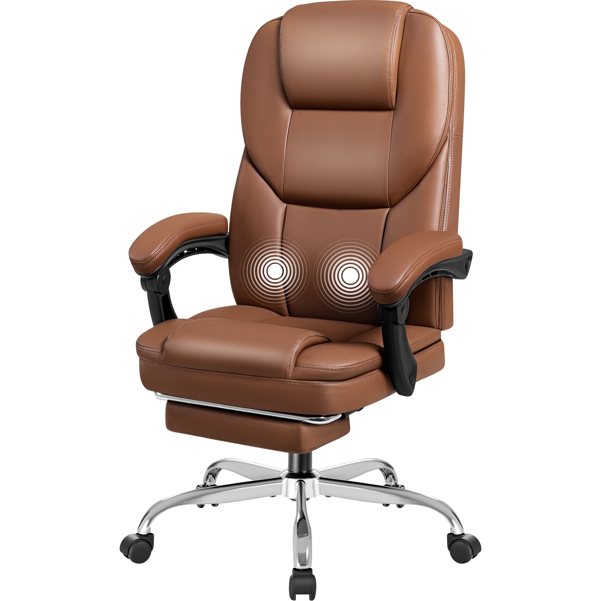Homall Angle Height Adjustable Office Chair&nbsp;Reclining Computer Chair Ergonomic Executive Leather Chair Support 8 Hours Heavy Duty Design,Brown