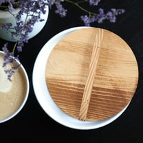 Amosfun Bowl Lids Wooden Pot Lid Khaki Anti-Scalding Home Users Small Kitchens 1Pcs