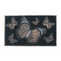 A1HC 18"x30" Rubber Pin Doormat for Indoor and Outdoor Entrance, Butterfly Design, Durable Non-Slip Entry Mat