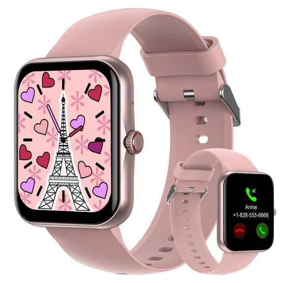 PTHTECHUS 1.83'' Smart Watch for Kids Sport Smartwatch with 37 Sports Modes DIY Watch Touchscreen Phone Calls Music Calculator Excellent Gift for Teenage(Rose)