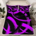 thumbnail image 2 of Homewish Purple Stripes Lines 4 Pieces Queen Sheet Sets for Female Men Adults,Vintage Aesthetic Ultra Soft Flat Sheet,Geometric Theme Queen Fitted Sheet,Luxury Bedroom Decor, 2 of 7