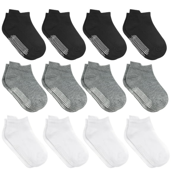 Debra Weitzner Non Slip Ankle Socks With Grips for Toddlers 6 to 12 Months Old, Multicolor 12 Pairs