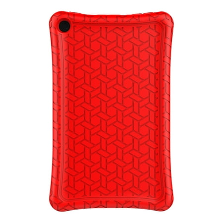 1pc Silicone Case Leather Case Drop Resistance Protective Bright Color Compatible for Kindle Fire HD8 2016 2017 Red