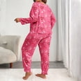 thumbnail image 6 of Women's Long Sleeve Long Pants Pajama Set - Outdoor Wear Suitable Loungewear - Pink Size XXXXL, 6 of 6