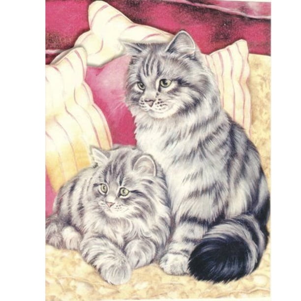 Diamante pintura gato completo redondo taladro imagen de diamantes de imitación DIY dibujo Kit Tmvgtek decoración de arte en el hogar