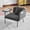 Dark Gray, variant on Modern Leisure Chair with Small Table and Back Pillow, Navy Upholstered Single Sofa with Side Pockets, 350lb Capacity Iron Frame for Living Room Bedroom Garden