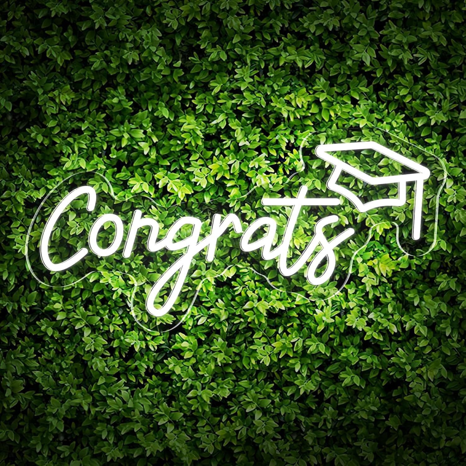 Congrats Grad Neon Sign,Hanging & Tabletop Congrats Grad Sign for Backdrop,Grad Neon Lights for Bedroom,Graduation Led Signs Class of 2026,Graduation Gift for Room Dorm Decor