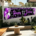 thumbnail image 5 of 1 piece 78.8x 17.8inch Happy Birthday 13 Years Old Banner - Purple Balloons and Fireworks Design, Durable Polyester for Outdoor/Indoor Parties, Weddings, Graduations, Holiday Decorations, 5 of 8