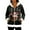 Black, variant on Women's Casual Fashion Long-Sleeve Zip-Up Fleece Hooded Cardigan with Christmas Print, Cozy and Warm for Winter Season,Beige,M