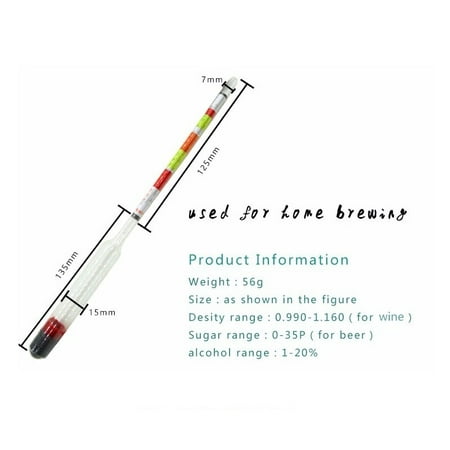 

Hydrometer alcohol meter for wine and beer high quality tool for home brewing glass materials
