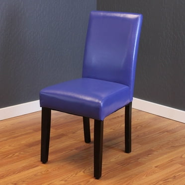 Mai Faux Leather Blue Dining Chairs (Set of 2)