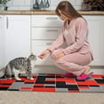 thumbnail image 4 of 2 Piece Red Black Plaid` Rug Kitchen Rug Set, Decor Kitchen Rugs, Absorbent Non-Slip Washable Floor Mats, Home Indoor Runner Rugs 17"x47"+17"x30", 4 of 7
