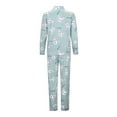 thumbnail image 3 of DHFJKG Womens Pajamas Set Lightweight Sleepwear Printed Long Sleeve Turndown Collar Button Down Top Elastic Waist Loose Fit Straight Leg Pants 2 Piece Loungewear Leisure Homewear, 3 of 7