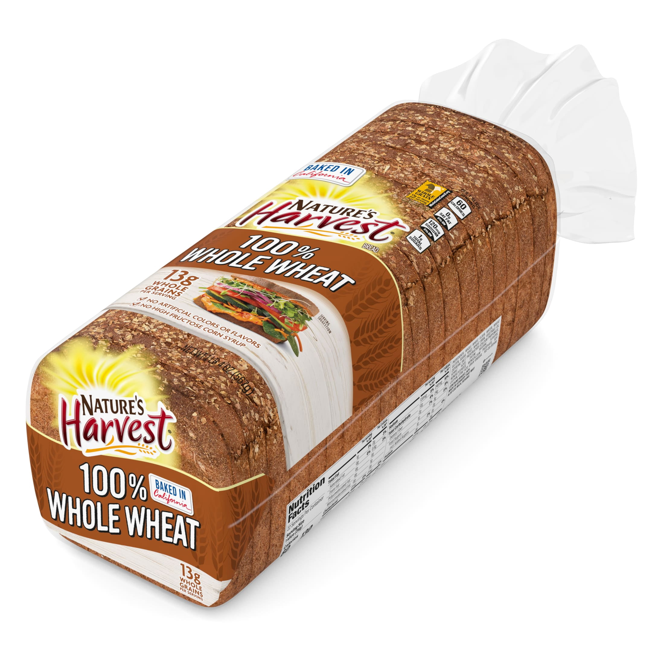 Nature's Harvest Whole Wheat Bread, 20 oz