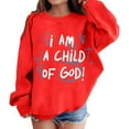 thumbnail image 1 of Chandail en Molleton Graphique pour Fille Col Rond Manches Longues Mignon Épaule Tombante Chandail Tops Filles Chandails à Capuchon & Chandails en Molleton Rouge 140/6 Y-7 Ans, 1 of 5