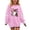 Pink, variant on Cethrio Girls Halloween Sweatshirts Size 14, Printed Long Sleeve Party Fleece-lined Halloween Tops Orange