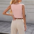 thumbnail image 4 of Alun Womens Summer V-Neck Lace Tank Tops 2026 Sleeveless Elegant Casual Trendy Going out Camisole Stretch Slim Fit Solid Color Daily Wear Red M, 4 of 5