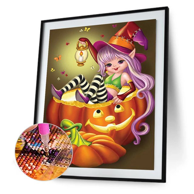 Cuadros Decorativos Halloween Little Devil 5D DIY Diamond Painting Kits Full Square Drill Decoración de pared Ehuebsd embutido en tela
