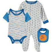 Bon Bebe Boys 0-9 Months Basketball 3 Piece Coverall Set (Grey 3/6 Months)
