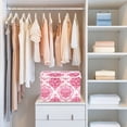 thumbnail image 6 of Pink Floral Design Decoration Large Storage Bins with Linen Collapsible Lid Storage Box 16.7 x 12.6 x 11.8in, 6 of 7