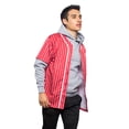 thumbnail image 2 of Men's Hipster Hip Hop Button Down Pin Striped Baseball Jersey Short Sleeve Shirt BJ44 - Red - 5X-Large, 2 of 5