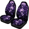 thumbnail image 6 of KUIFORTI Skull Rose Car Seat Covers Full Set 4 Pack Easy to Install Front Seat Protector Auto Seat Rear Split Bench Cover Universal Automotive Seat Cover Accessories, 6 of 7