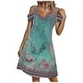thumbnail image 1 of WILLBEST Vestidos Verano para Mujer Vestido Casual Ajustado con Estampado sin Tirantes y Cuello En V Sexy para Mujer Mediana, 1 of 3