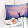 thumbnail image 4 of Fotbe Night Sky Elk Funda de Almohada Decorativa Estilo Occidental, Lujo en Algodón, Fundas para Almohadas King, Cojín Estampado para Decoración del Hogar-14"x20", 4 of 6