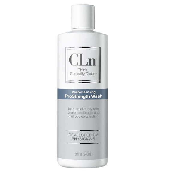 CLn ProStrength Wash, 8 fl oz, Salicylic Acid Body Wash for Oily & Acne Prone Skin, Fragrance Free Cleanser
