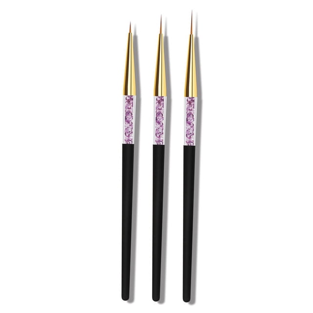 Seitruly Juego de brochas de uñas de 3 piezas, lima de uñas elegante, patrones 3D, bolígrafos de flores de poste de polvo reutilizables, accesorios de Type3 NO3 Seitruly CE012206-00
