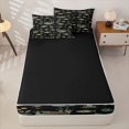thumbnail image 4 of Erosebridal Vintage Bass Fish Pattern Zipper Queen Comforter Set with Fitted Sheet and 2 Pillowcases,Fisherman Scenery Print Zipper Bedding Set,Sage Green Black,Black Reversible, 4 of 6