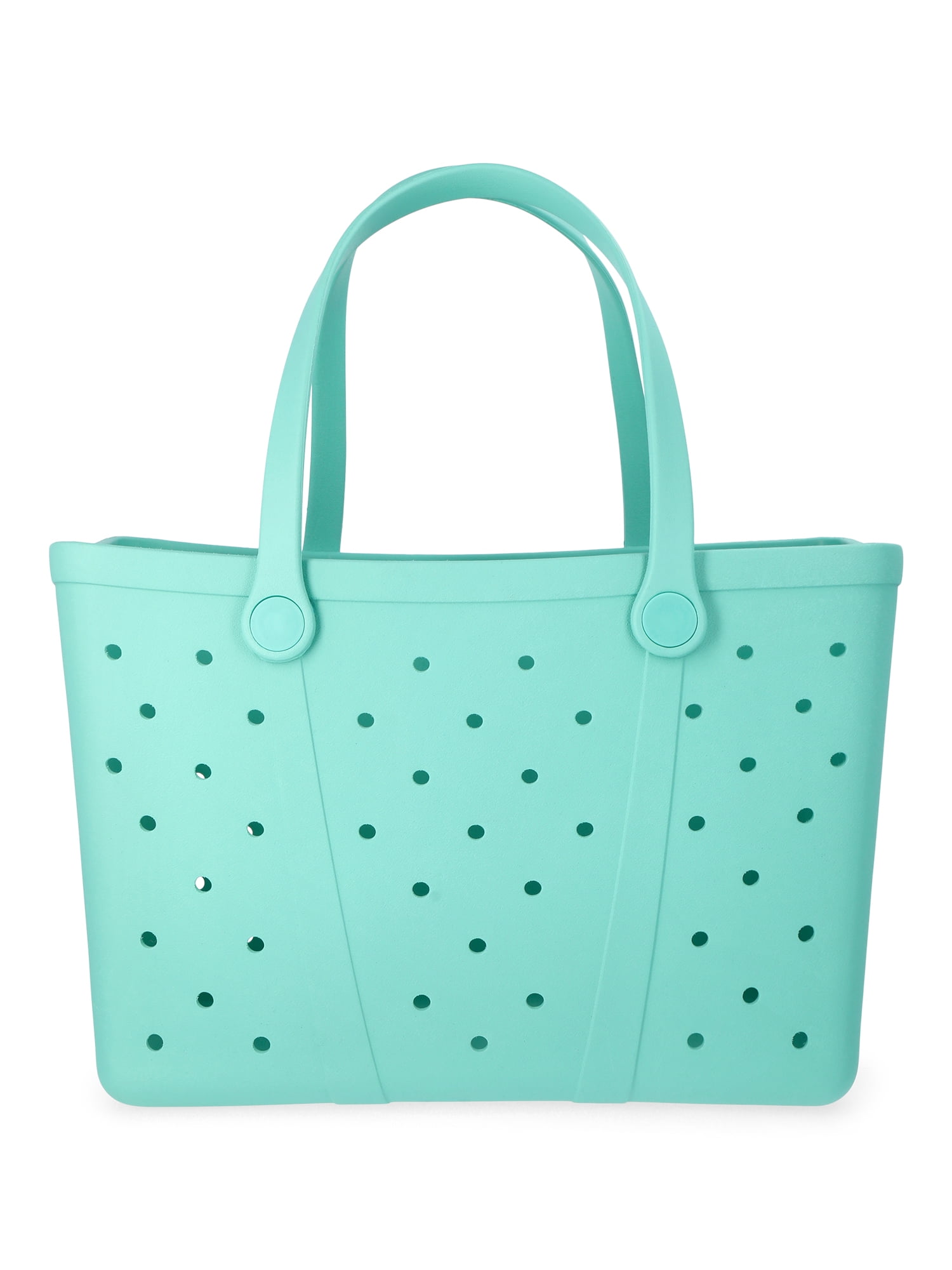 Time and Tru Women's Waterproof EVA Beach Tote Bag, Teal