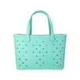 thumbnail image 5 of Time and Tru Women's Waterproof EVA Beach Tote Bag, Teal, 5 of 6