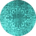 thumbnail image 1 of Ahgly Company Indoor Round Persian Turquoise Blue Traditional Area Rugs, 4' Round, 1 of 4