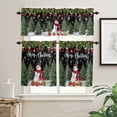 thumbnail image 2 of Snowman Merry Christmas Kitchen Curtains and Valances Set, Black Winter Socks Xmas Tree Balls Rod Pocket Window Valance Window Curtain Panels for Living Room Bedroom Laundry, 27.5x24in, 3 Pieces, 2 of 7