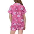 thumbnail image 4 of Satin Pajama Set for Girls Classic Button Down Loungewear with Comfortable Short Sleeve Top and Soft Shorts, 4 of 4