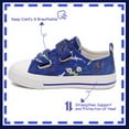 thumbnail image 3 of Toddler Kids Canvas Shoes Sneakers for little Boys Straps Velcro Low Top Slip On Shark Blue Adjustable Hook Loop with Non-Slip Rubber Sole Lightweight Breathable Size 7, 3 of 5