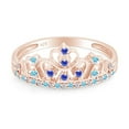 thumbnail image 2 of AFFY Simulated Multi Stone Cinderella Princess Style Engagement Crown Ring In 14k Rose Gold Over Silver-4.5, 2 of 6