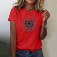 thumbnail image 5 of Blusas de Manga Corta para las Mujeres Divertida Impresión Cuello Redondo Camiseta Vintage, Blusas de Primavera para las Mujeres, 5 of 5