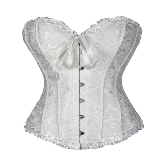 Femmes Vintage Corset Overbust Classique Bustier en Acier Os Lace Up Top