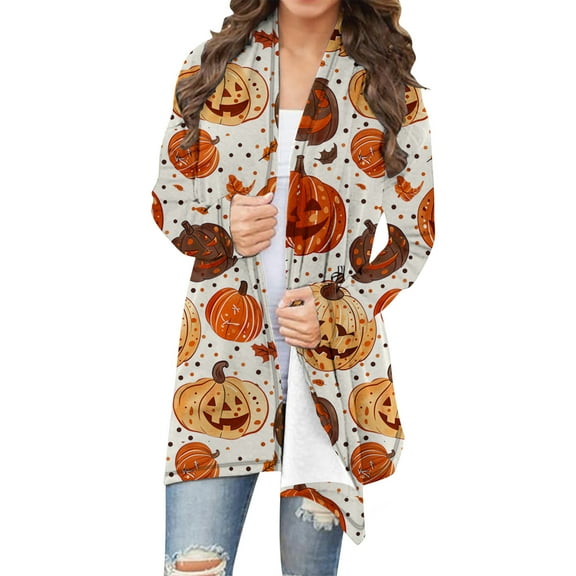 Womens Happy Festival Halloween Lounge Outfits for Ladies Spandex Skeleton Graphic Loose Fit Long Cardigan Winter Fall Coat 2025 Clothing Country Concert