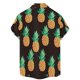 thumbnail image 4 of Camisas s Para Hombre Interior Hombres Moda Primavera Verano Casual Manga corta Turndown Neck Impreso Camisetas Top Blusa (Black, M), 4 of 5