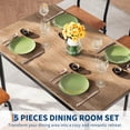 thumbnail image 2 of Danolapsi 5 Piece Dining Table Set,Wooden Kitchen Table Set with 4 PU Upholstered Chair,Industrial Metal Frame Dinette Set for 4,Square Dinner Table Set for Dinette,Breakfast, 2 of 8