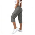 thumbnail image 4 of Shrysg Women's Capri Pants Lightweight Elastic Waist Cargo Capris Hiking Pants Casual Loose Comfy Outdoor Trip Loose Shorts Cropped, 4 of 7